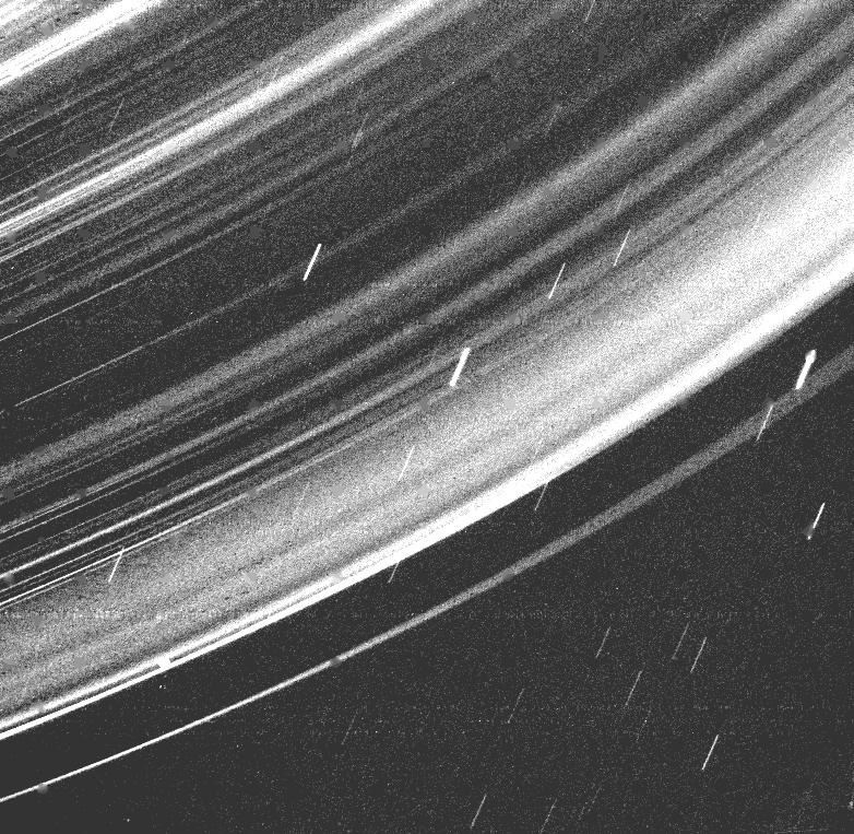 white concentric rings on a black background