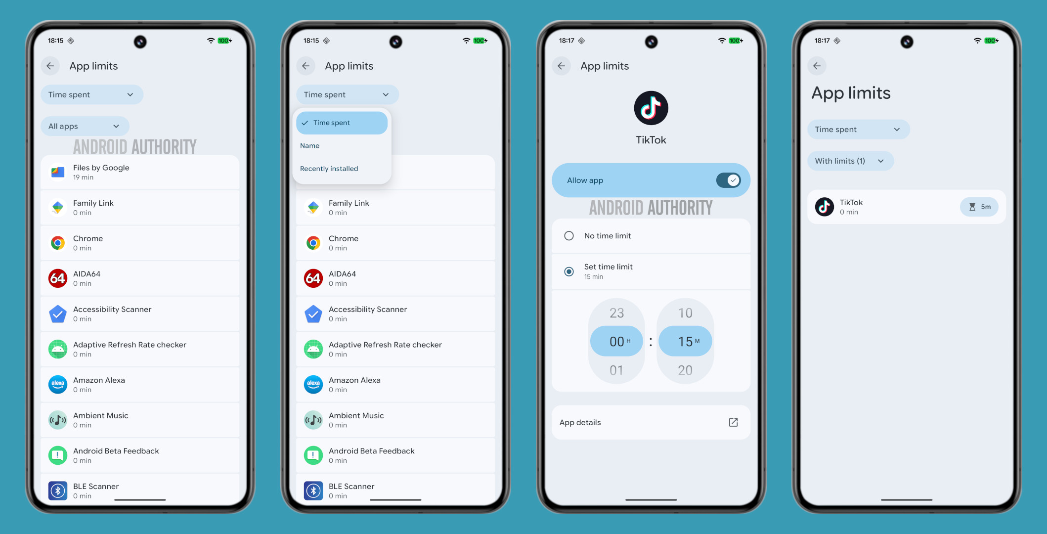App limit settings for parental controls in Android 16 QPR2