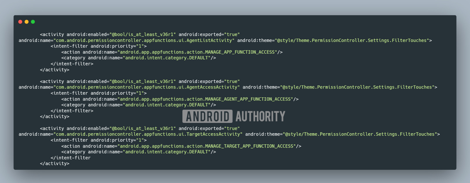 AppFunctions activities in PermissionController