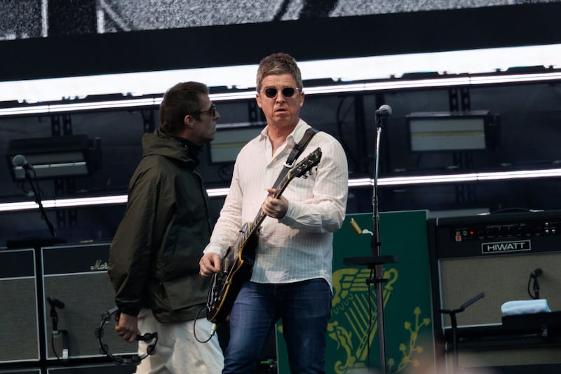 Oasis at Croke Park: Liam and Noel Gallagher lead a rousing evening of anthems on the first of two nights at the stadium. Photograph: Dan Dennison