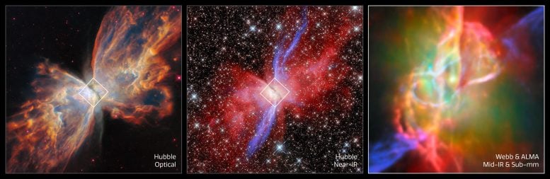 Butterfly Nebula NGC 6302 (Hubble Webb ALMA)