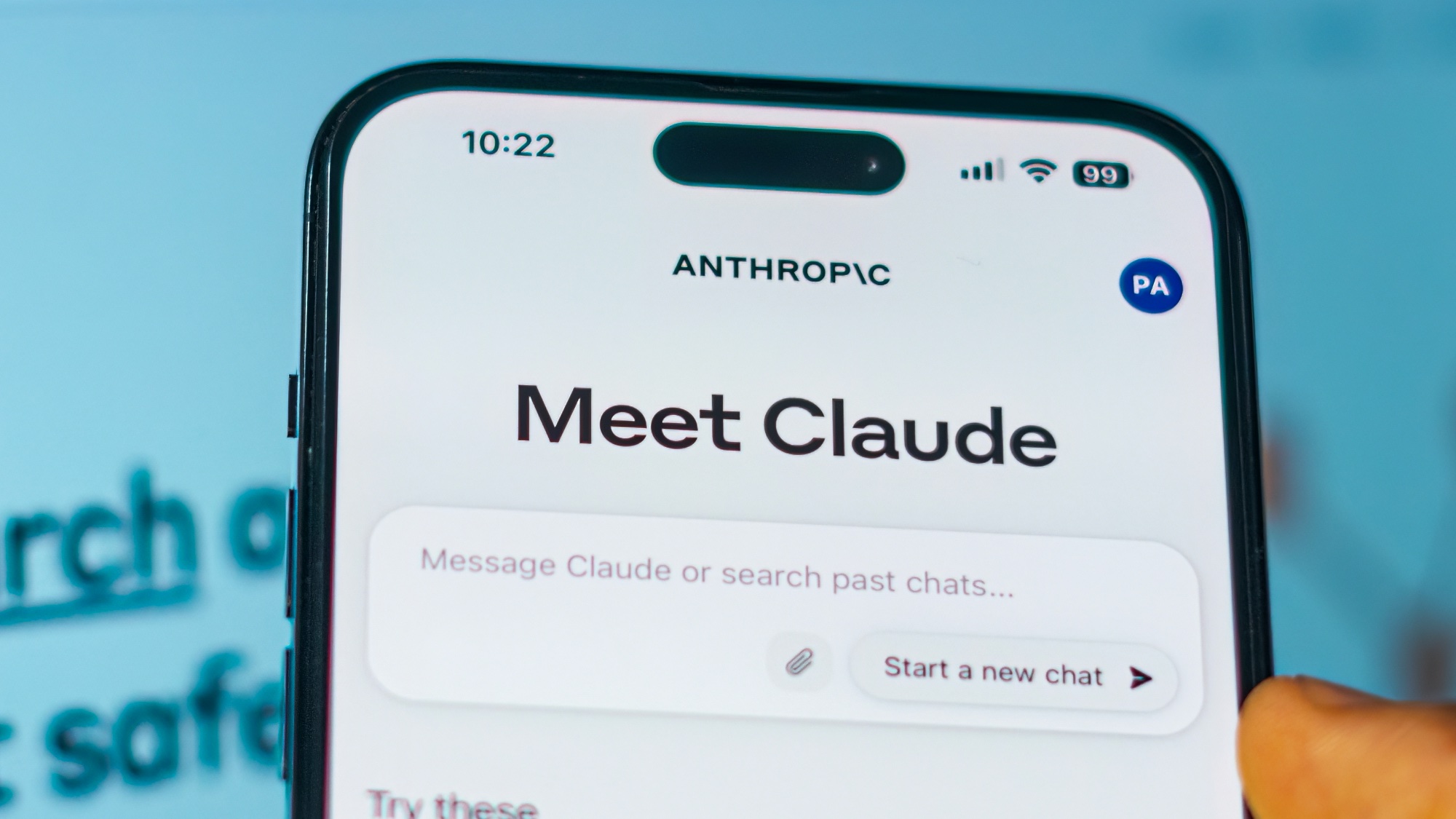 Claude AI on smartphone