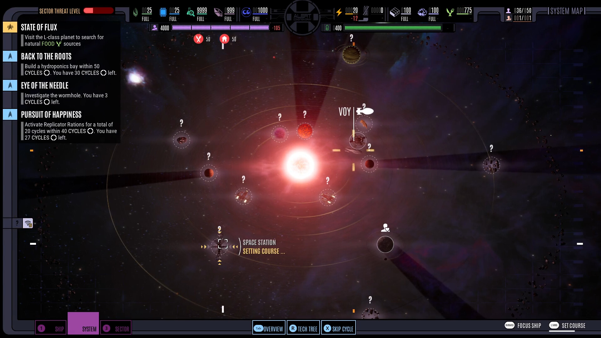 Screenshot from Star Trek Voyager - Across The Unknown, a strategy sci-fi video game based on Star Trek Voyager.
