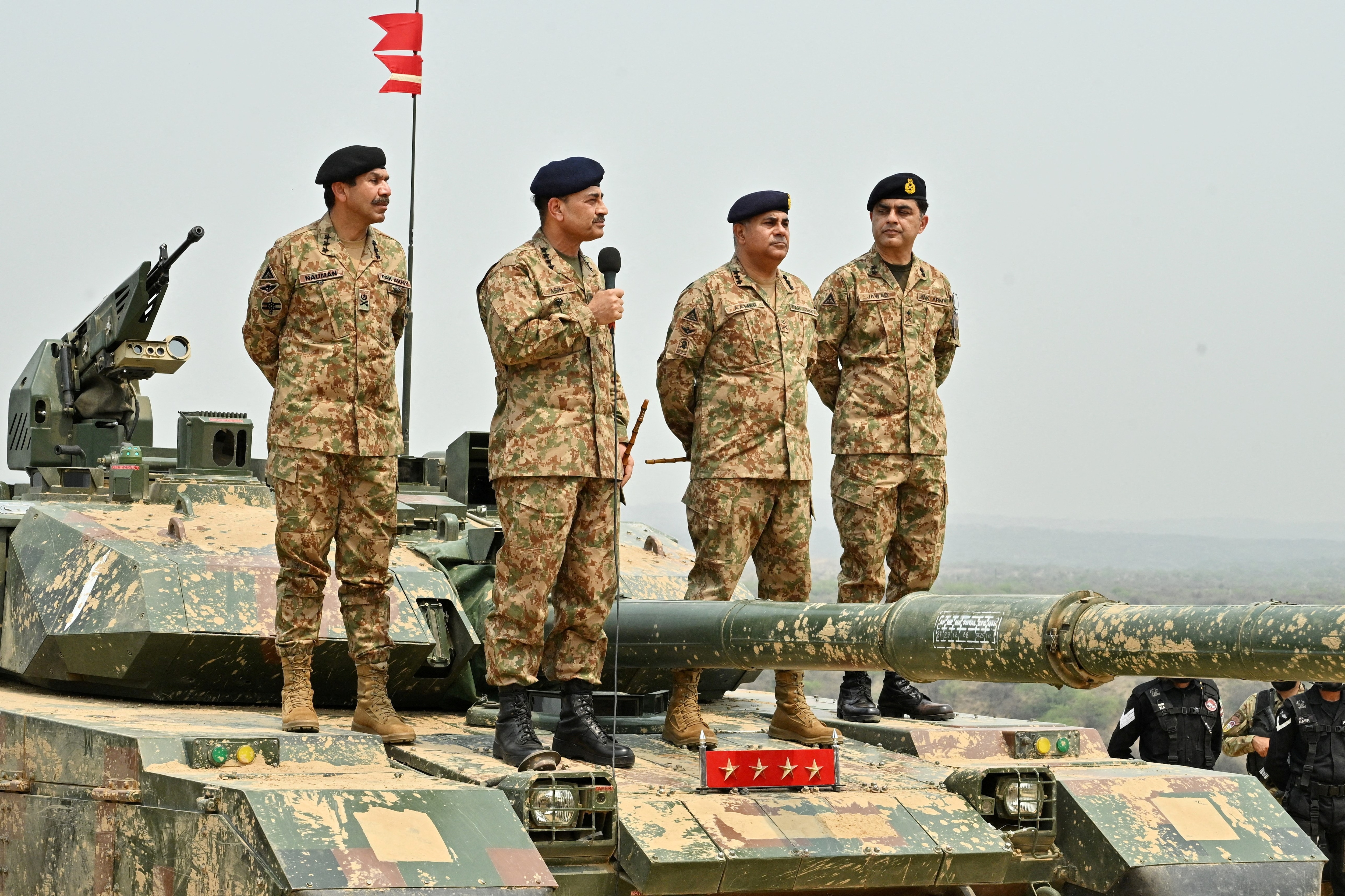 Asim Munir, Chief of Army Staff of Pakistan, speaking to troops during a visit to inspect a training exercise in May 2025.(ISPR/Reuters) Asim Munir, Chief of Army Staff of Pakistan, speaking to troops during a visit to inspect a training exercise in May 2025.(ISPR/Reuters)