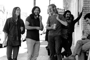 L-R: Phil Lesh, Jerry Garcia, Bob Weir, Mickey Hart and Bill Kreutzmannof the rock group The Grateful Dead  hang outside their practice studio the New Potrero Theatre in 1968 on Potrero Hill in San Francisco, California. (Photo by Malcolm Lubliner/Michael Ochs Archives/Getty Images).