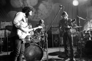 SAN FRANCISCO, CA - FEBRUARY 4: Music group The Grateful Dead with Ron 'Pigpen' McKernan (1945-1973) on keyboards, Jerry Garcia (1942-1995), Bill Kreutzmann on drums, Phil Lesh and Bob Weir perform on stage during 'A Night at the Family Dog by the Bay' on February 4, 1970 in San Franicsco, California. (Photo by Robert Altman/Michael Ochs Archives/Getty Images)