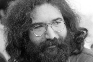 Jerry Garcia of the Grateful Dead at the funeral of Ron ""Pig Pen"" McKernan, singer and drummer with the Dead;;Photos shots 03/12/1973 (Photo by Jerry Telfer/San Francisco Chronicle via Getty Images)