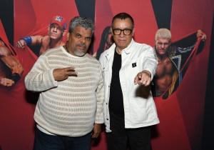 NEW YORK, NEW YORK - AUGUST 04: Luis Guzmán and Fred Armisen attend WWE RAW LIVE ON NETFLIX at Barclays Center on August 04, 2025 in New York City. (Photo by Noam Galai/Getty Images for Netflix)