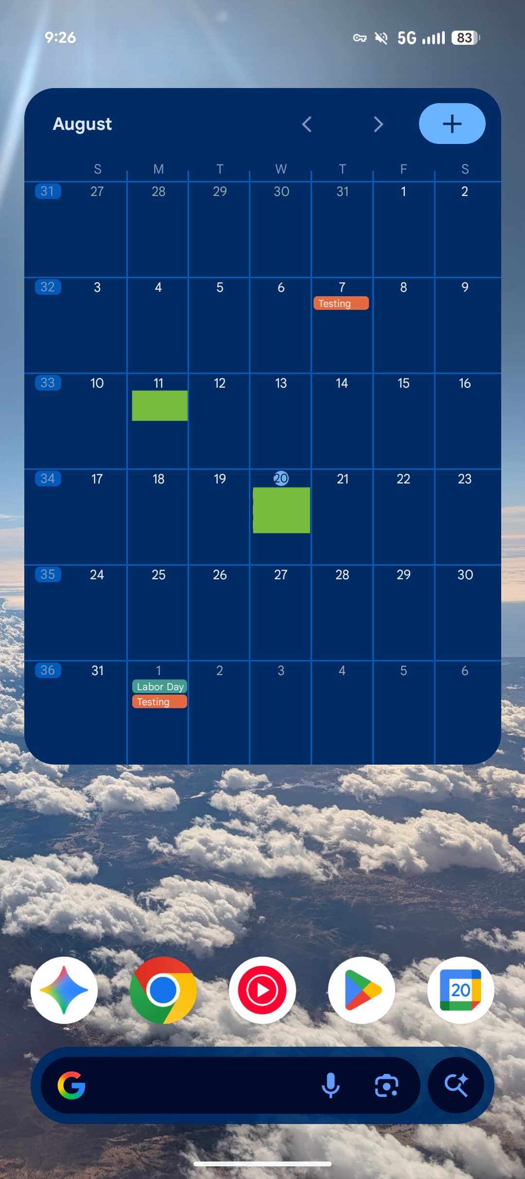 Google Calendar M3 Expressive widget
