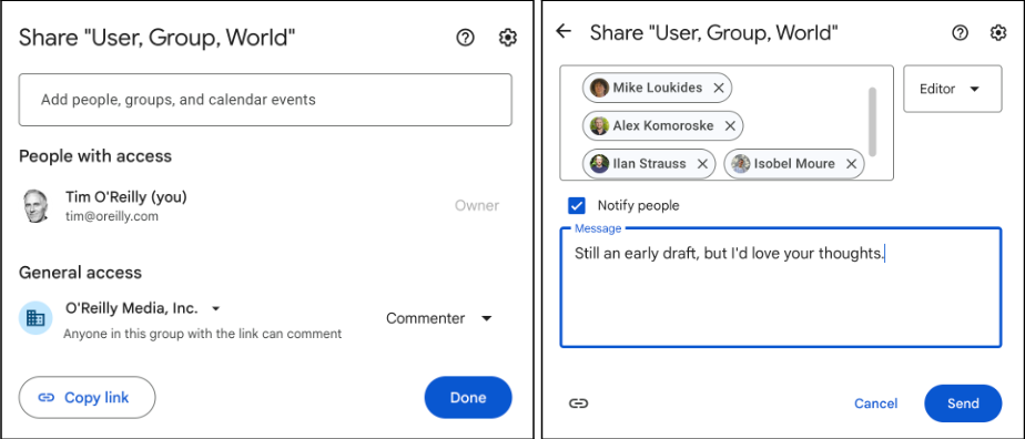 Google docs ad hoc group