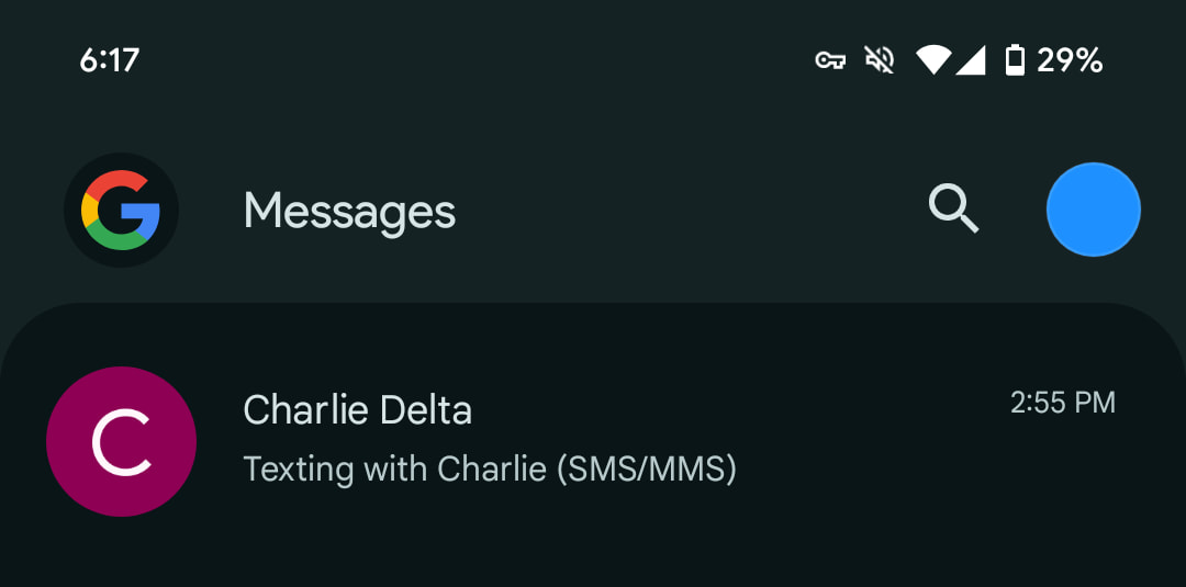 Google Messages homepage redesign
