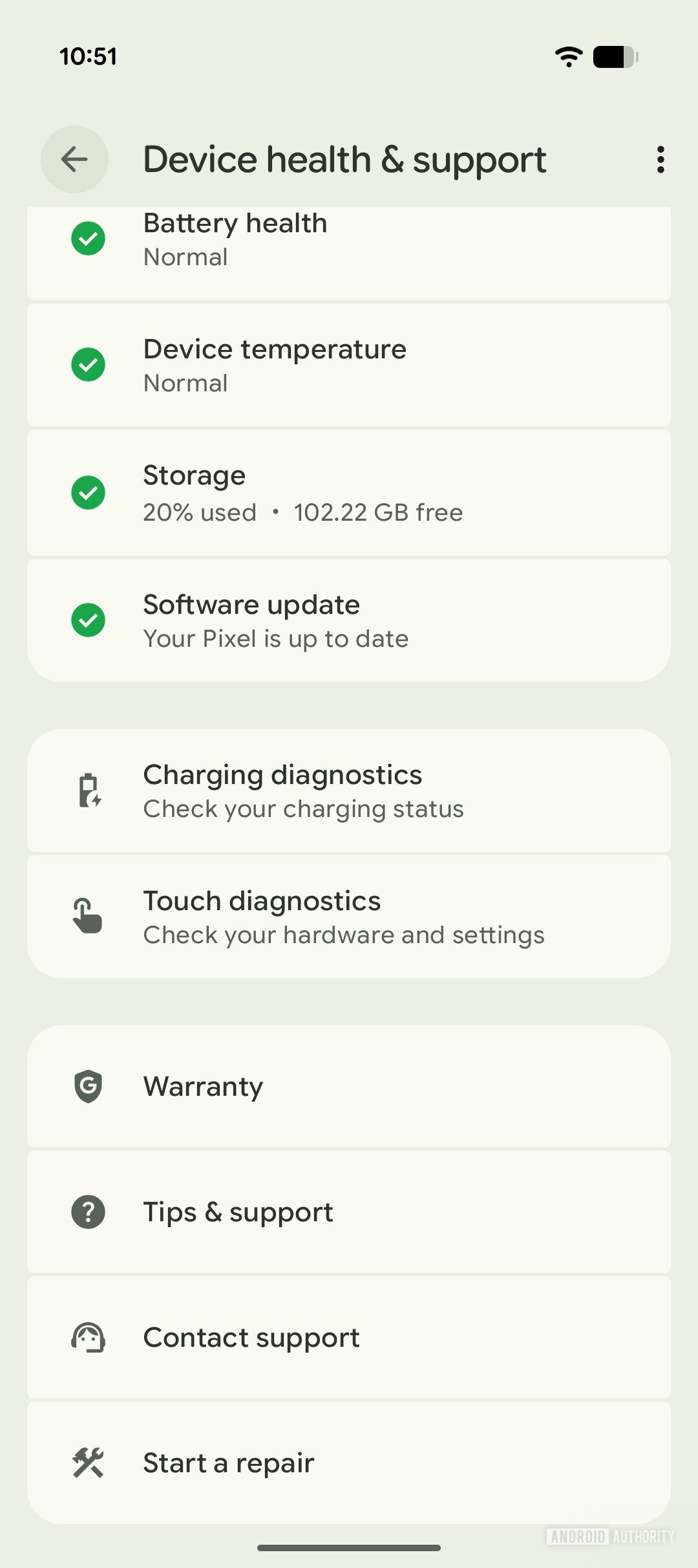 Google Pixel Troubleshooting Device health and support 2