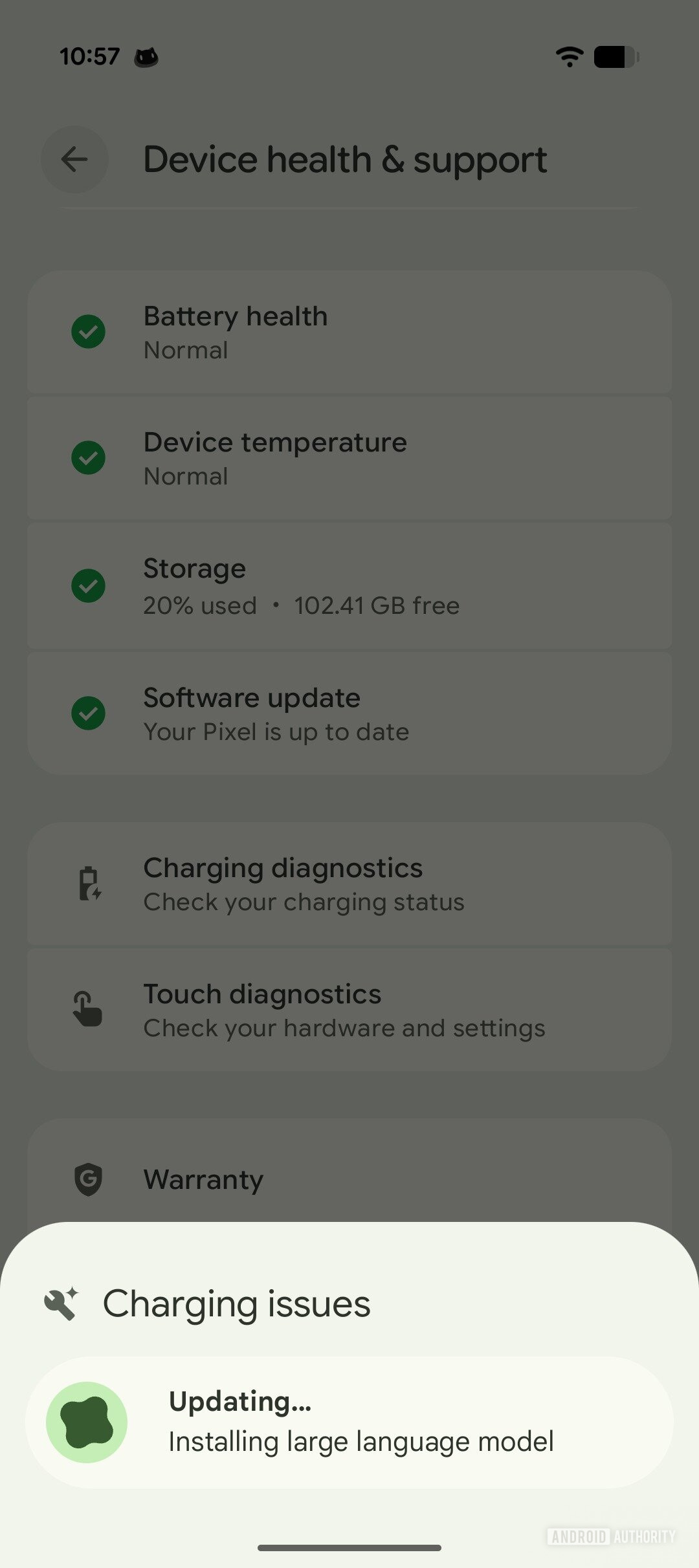 Google Pixel Troubleshooting Device health and support charging diagnostics