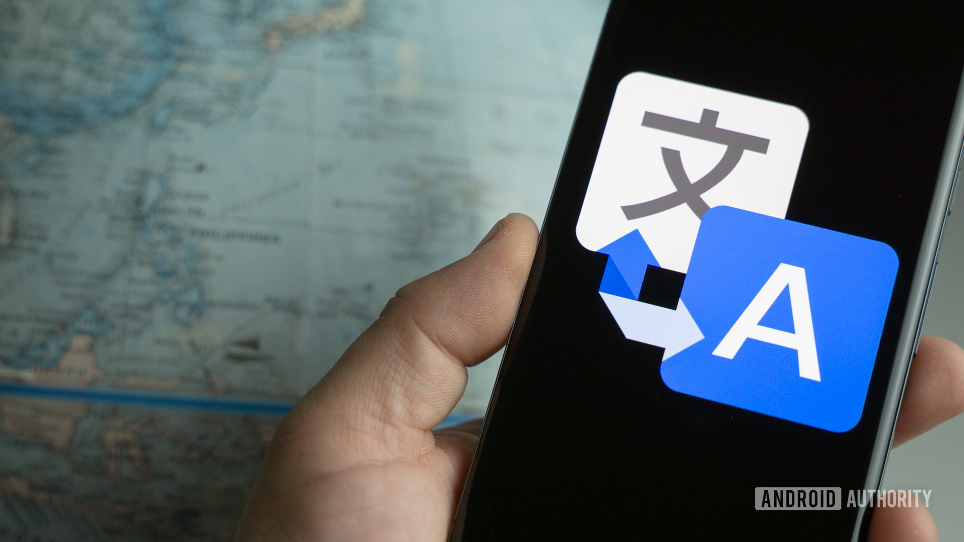 Google Translate on smartphone stock photo 1