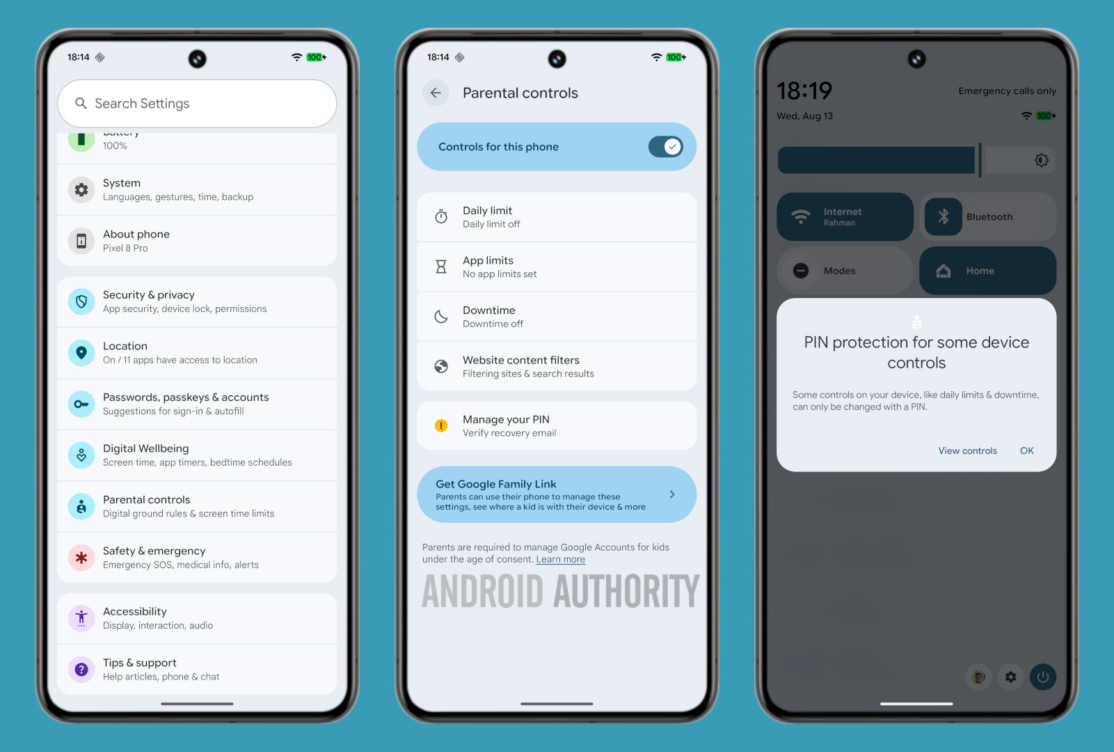 Local parental control settings in Android 16 QPR2