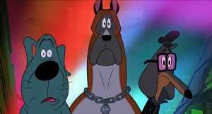 FIXED, from left: Bull (voice: Adam Devine), Rocco (voice: Idris Elba), Fetch (voice: Fred Armisen), 2025. © Netflix / courtesy Everett Collection