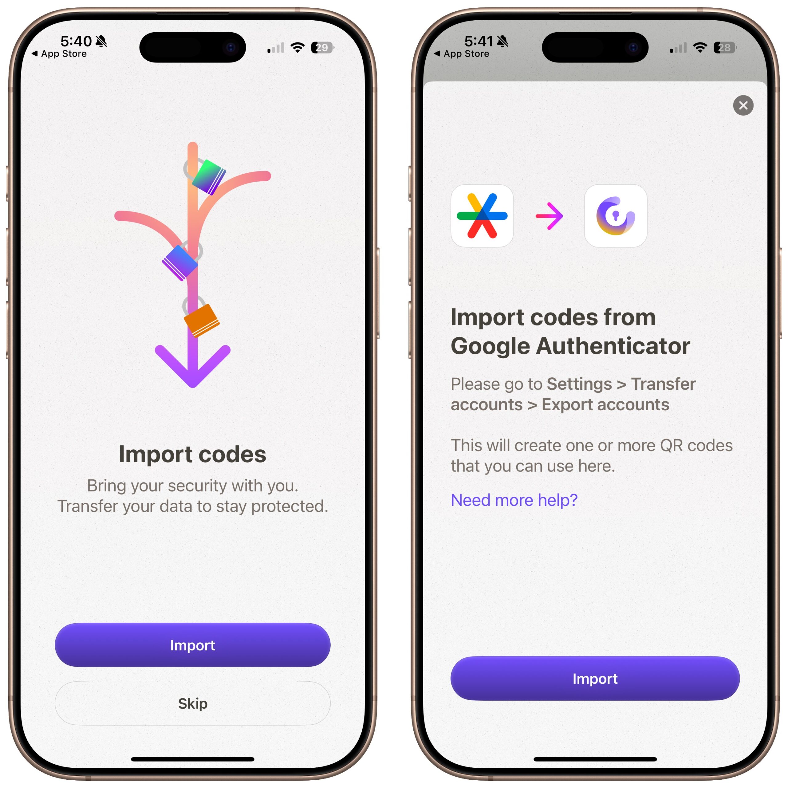 Proton Authenticator import