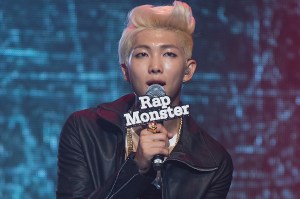 SEOUL, SOUTH KOREA - AUGUST 19:  Rap Monster of BTS attends the BTS 1st Album "Dark And Wild" Show Case" at the Samsung Card Hall on August 19, 2014 in Seoul, South Korea.  (Photo by Han Myung-Gu/WireImage)