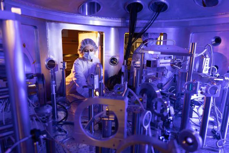 Researcher Operating Laser Instruments