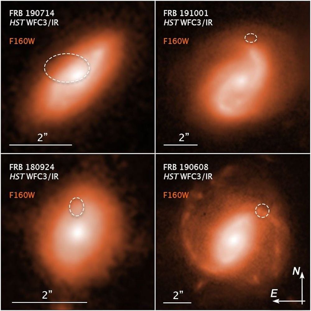 Host galaxies of fast radio bursts (Credit : NASA/Hubble Space Telescope)