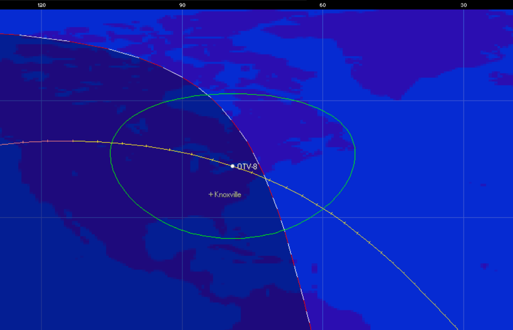 The potential pass of OTV-8 for Saturday morning. Credit: Orbitron.