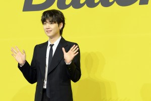 SEOUL, SOUTH KOREA - MAY 21: Suga of BTS attends a press conference for BTS's new digital single 'Butter' at Olympic Hall on May 21, 2021 in Seoul, South Korea. (Photo by The Chosunilbo JNS/Imazins via Getty Images)