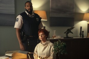 L to R: Shaq B. Grant as Wilbur, Christina Ricci as Marilyn Thornhill in 'Wednesday' Season 2 Part 1