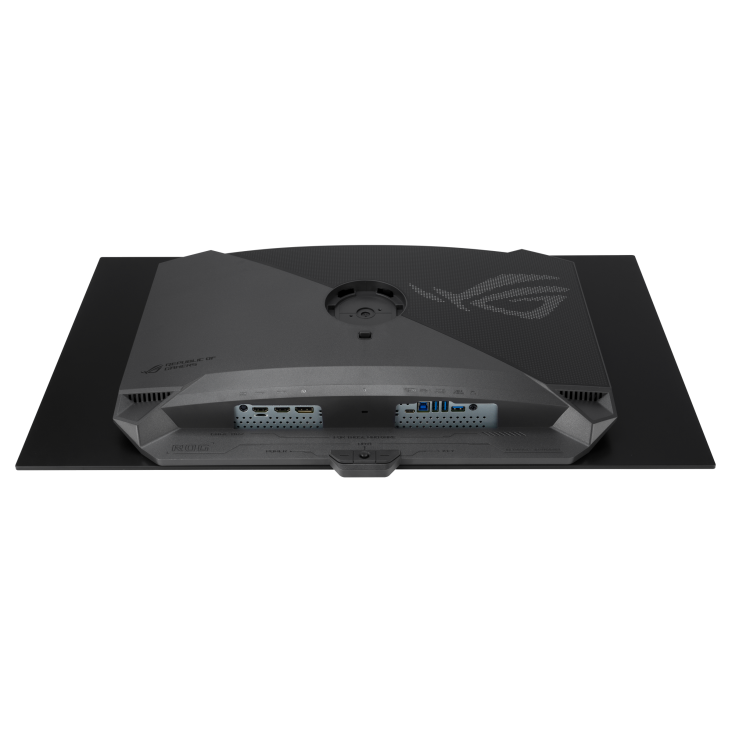 Back view of gaming monitor showing ports and design details.