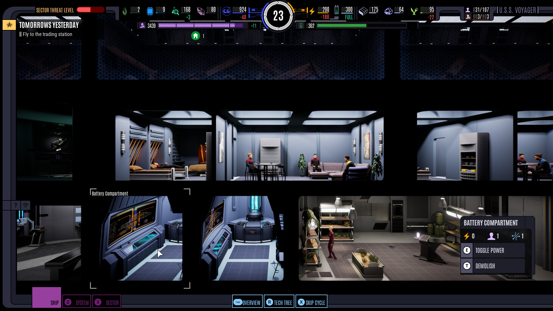Screenshot from Star Trek Voyager - Across The Unknown, a strategy sci-fi video game based on Star Trek Voyager.