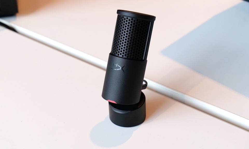 For just $60, the HyperX SoloCast 2 microphone offers a built-in shock mount and pop filter in a compact design. 