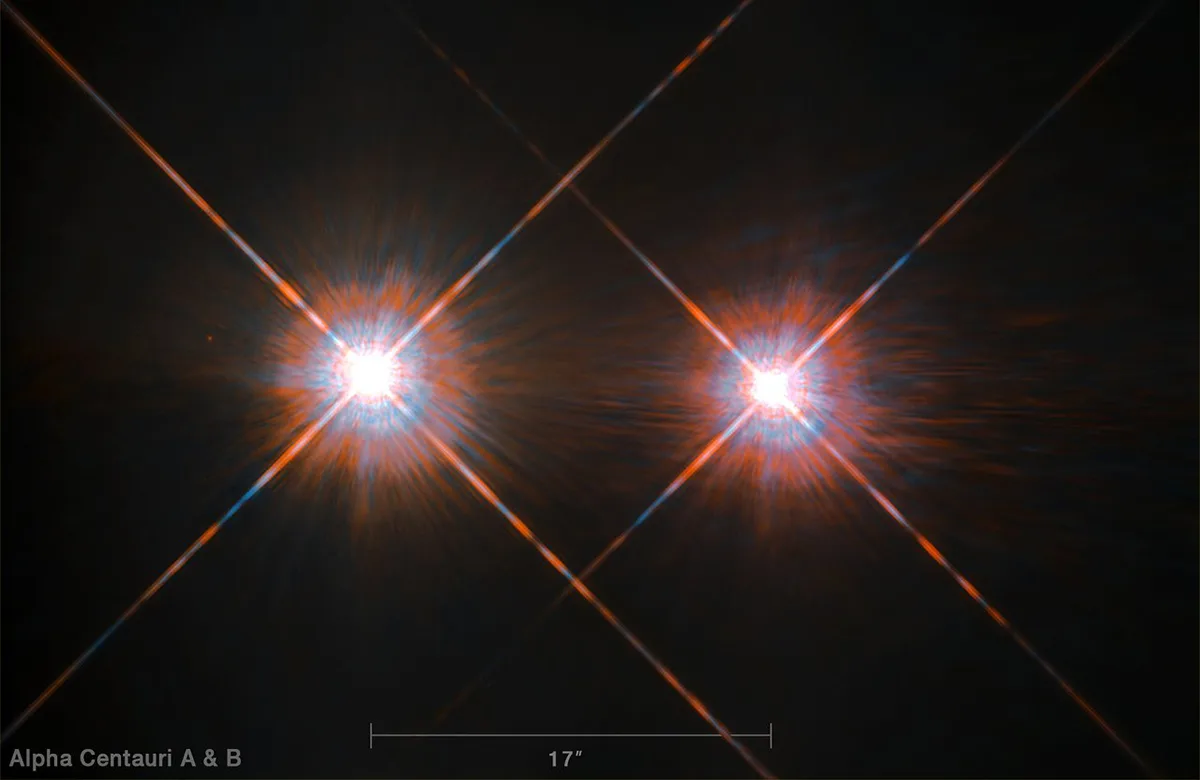 Image of the double star Alpha Centauri AB obtained by the NASA/ESA Hubble Space Telescope. Credit: ESA/Hubble & NASA