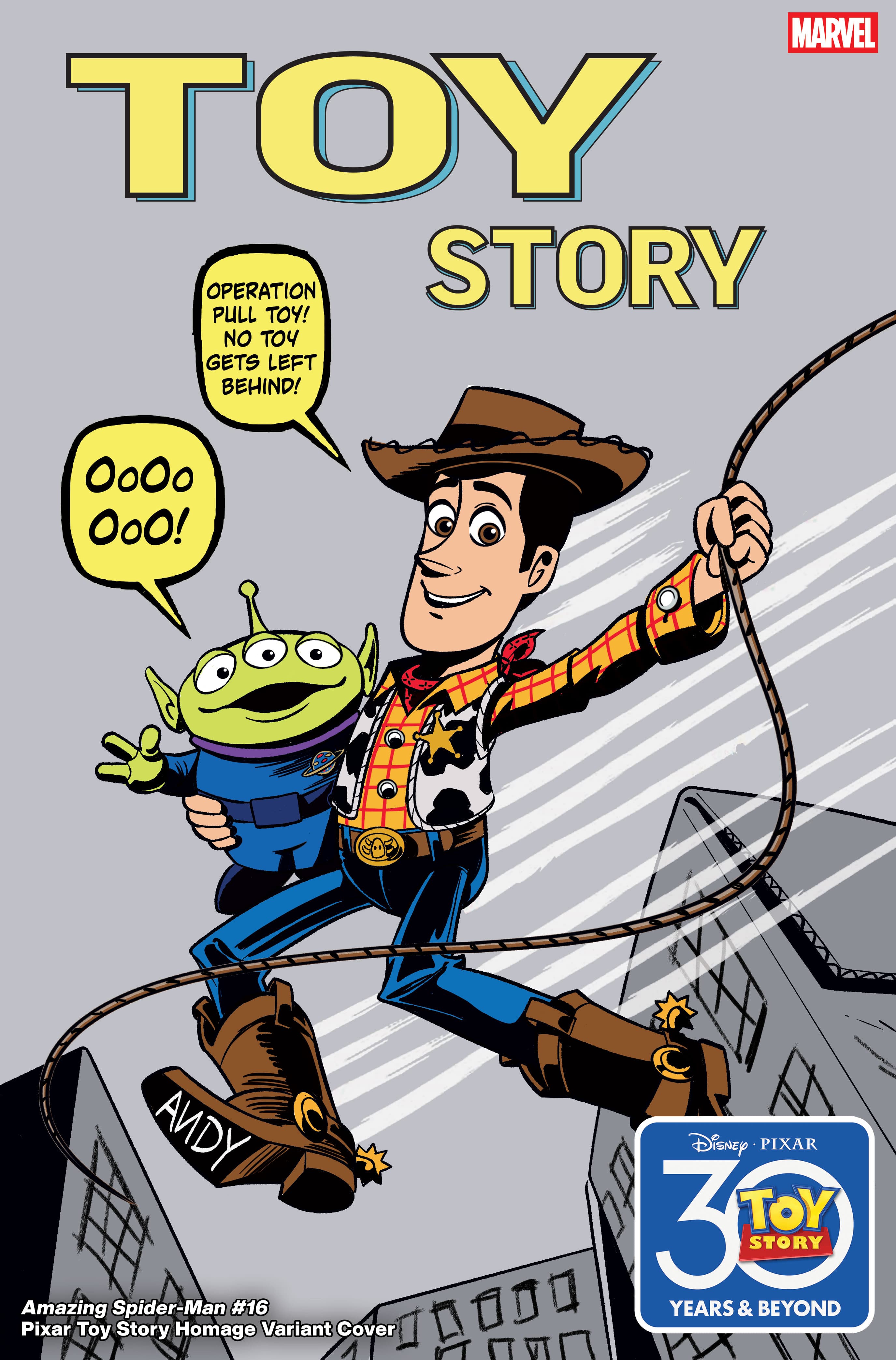 AMAZING SPIDER-MAN (2025) #16 Pixar Toy Story Homage Variant Cover by Marco Forcelloni & Nicky Nicotera