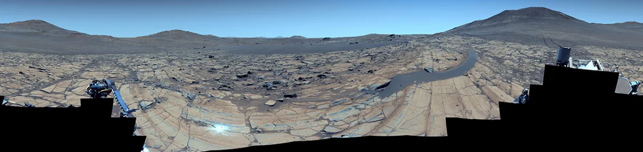 Changed-colour view of an area on Mars nicknamed 'Flabreen' for better comprehension, captured by NASA's Perseverance Mars rover on 26 May 2025. Credit: NASA/JPL-Caltech/ASU/MSSS