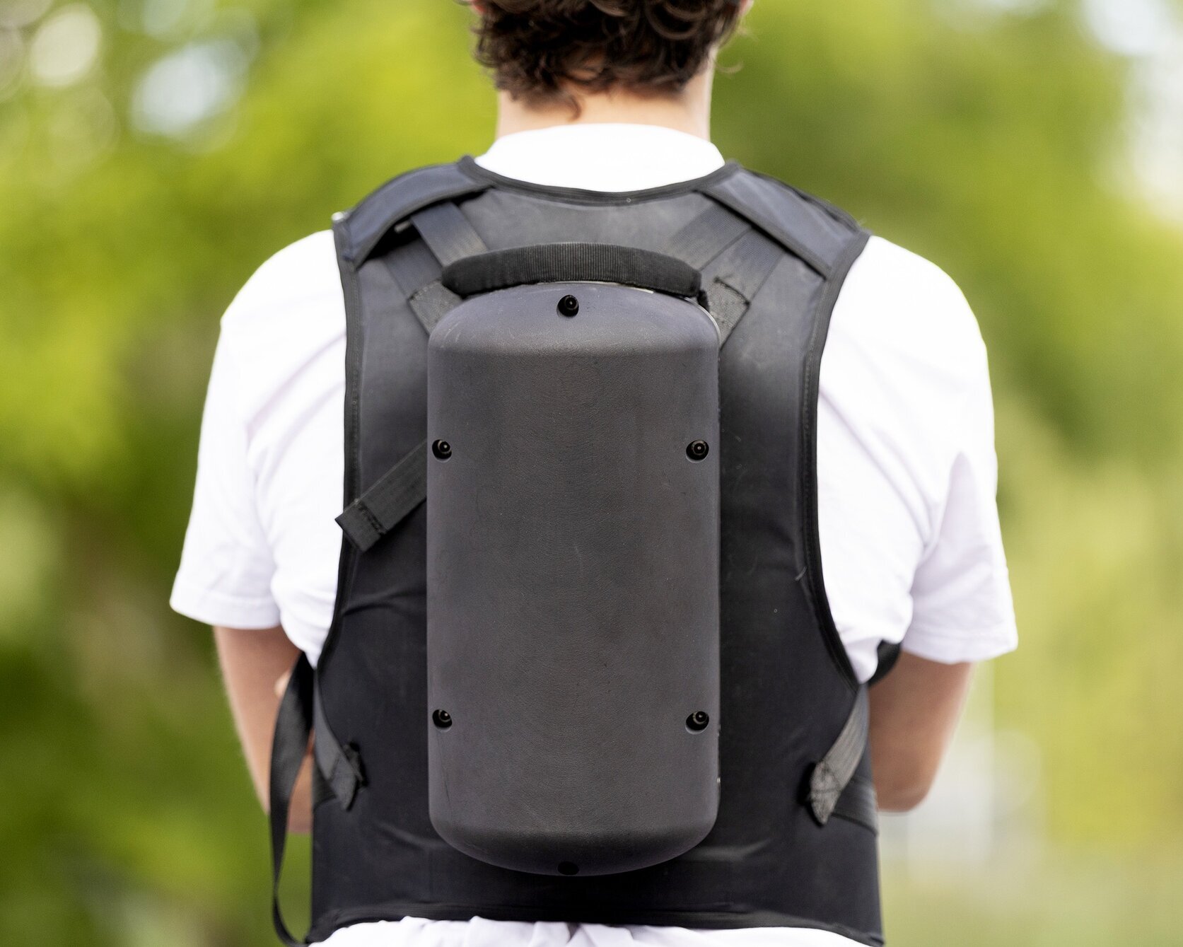 Smart backpack restores balance for ataxia patients