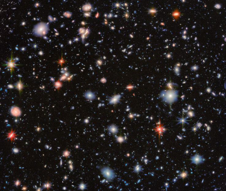 The latest and clearest image of HUDF captured by JWST (Image source: NASA, ESA, and CSA)