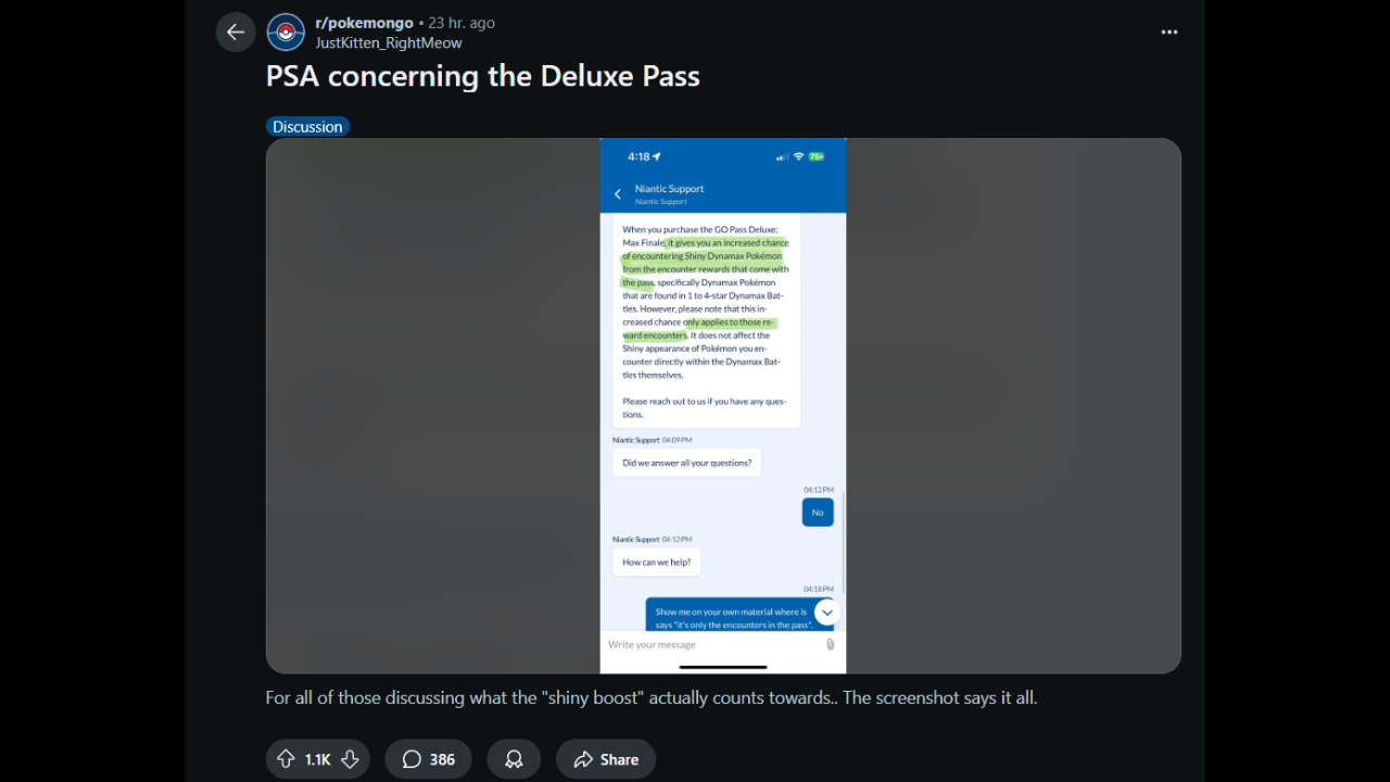Image via reddit Deluxe Go Pass major catch