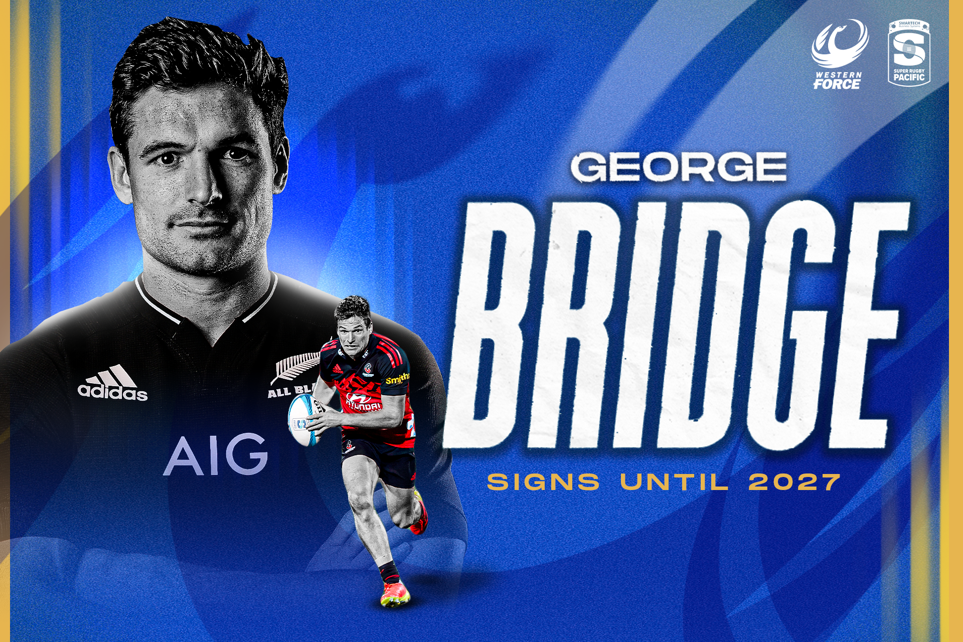 Force land 19-cap All Blacks winger Bridge on two-year deal