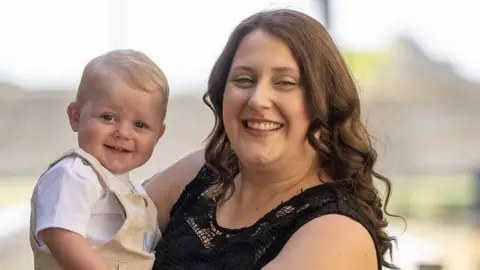 BBC Harriet Youldon-Helm holding her son Albie