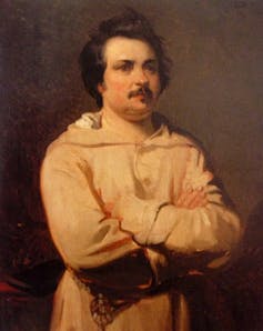 Portrait of Honoré de Balzac in a cream dressing gown