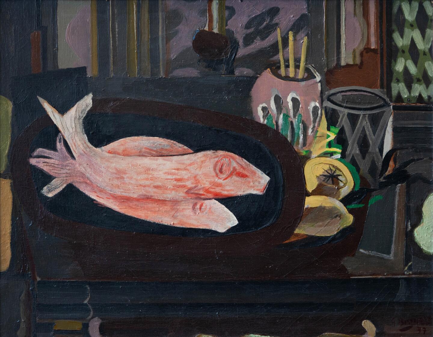 Georges Braque, Les Rougets, 1937. Oil on canvas, 44 × 55 cm. Courtesy: Régis Krampf Collection