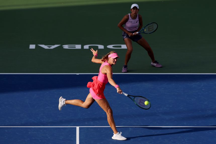 Kristina Mladenovic (front) is one of a number of doubles specialists to criticize the event.