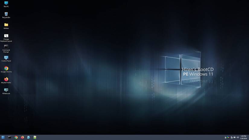A screenshot of the OS you boot into with Hiren's CD
