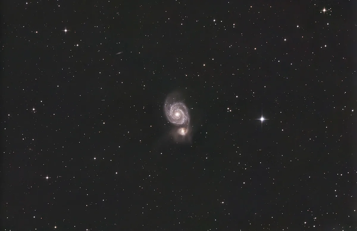 Another original image, captured using an Altair Newtonian with a focal length of 770mm, paired with an Altair 26C camera, 116x 120”