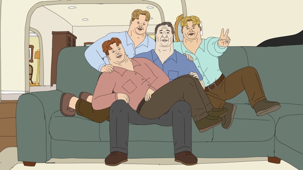 A group of men sitting on a couch</p>
<p>AI-generated content may be incorrect.