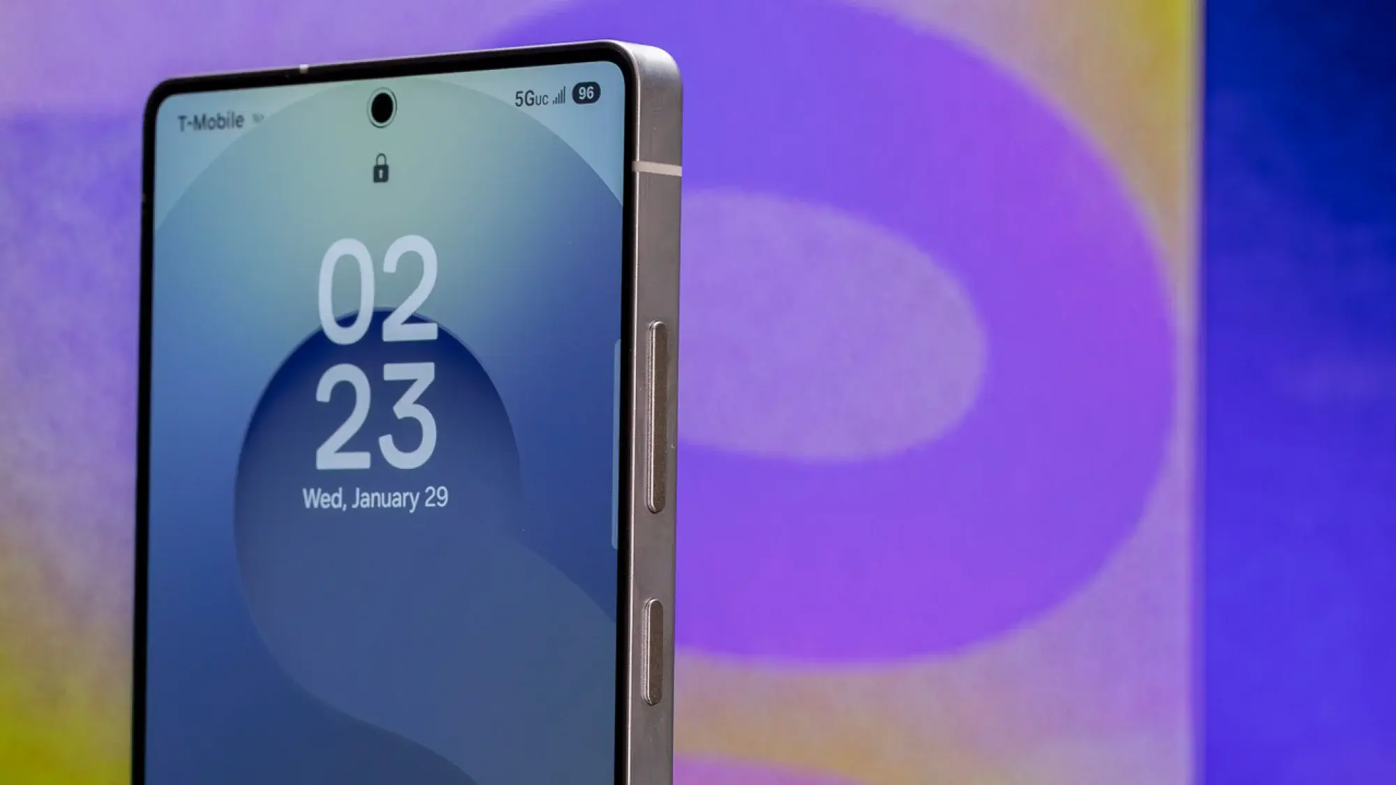 Samsung Galaxy S25 Ultra with display turned on