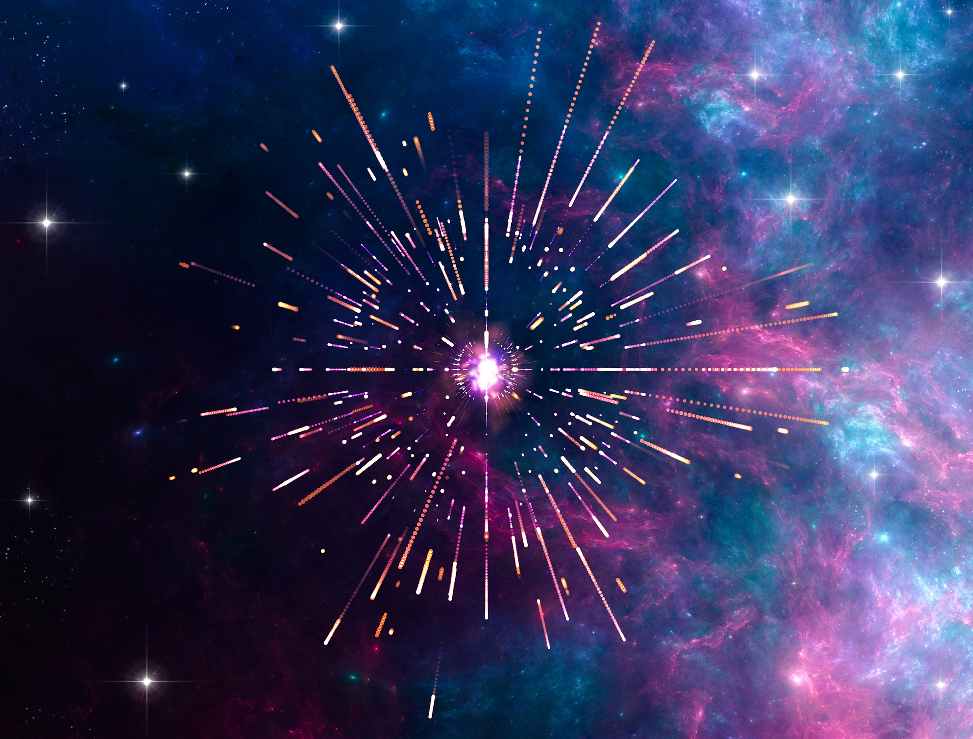 Neutrinos are emitted by collapsing supernovas, such as in the case of this illustration.