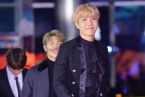SEOUL, SOUTH KOREA - DECEMBER 26: RM and J-Hope of BTS attend the 2016 SAF Gayo Daejeon at COEX on December 26, 2016 in Seoul, South Korea. (Photo by The Chosunilbo JNS/Imazins via Getty Images)