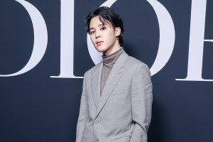 PARIS, FRANCE - JANUARY 20: (EDITORIAL USE ONLY - For Non-Editorial use please seek approval from Fashion House) Jimin of BTS attends the Dior Homme Menswear Fall-Winter 2023-2024 show as part of Paris Fashion Week  on January 20, 2023 in Paris, France. (Photo by Marc Piasecki/WireImage)