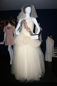 BEVERLY HILLS, CA - NOVEMBER 03:  Madonna's dress for her wedding to Sean Penn is displayed at Julien's Auctions Media Preview for Icons & Idols: Rock N' Roll Event at Julien's Auctions on November 3, 2014 in Beverly Hills, California.  (Photo by David Livingston/Getty Images)