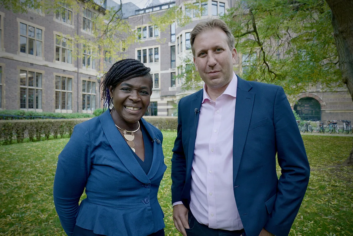 Maggie Aderin-Pocock and Chris Lintott, presenters of the BBC astronomy TV show The Sky at Night